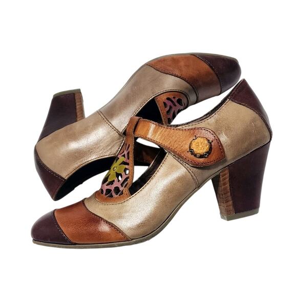 L'Artiste Spring Step Jardin Pumps 37 US 7 Floral Heels Colorful Victorian Shoes - Picture 4 of 8